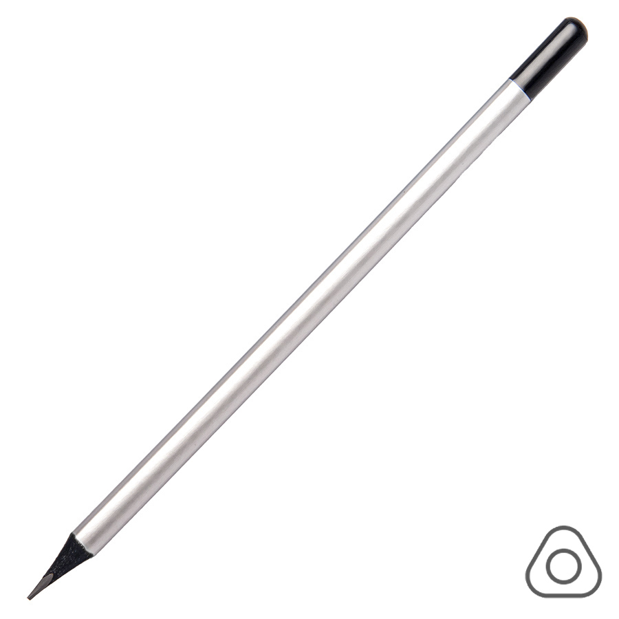 Карандаш чернографитный трехгранный IMAGE, HB, серебристый, черный-0