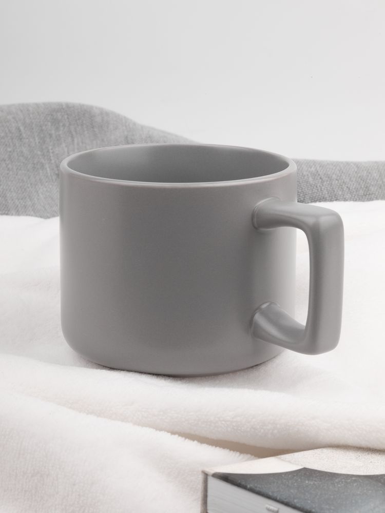 Чашка Jumbo в коробке матовая, светло-серая-2