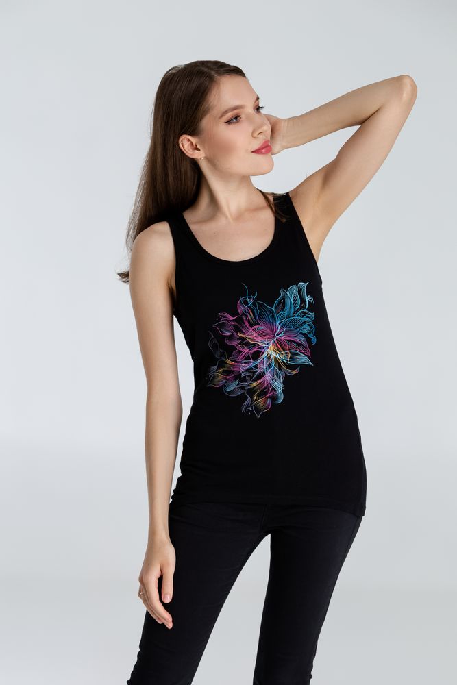 Майка женская Vibrance, черная-3