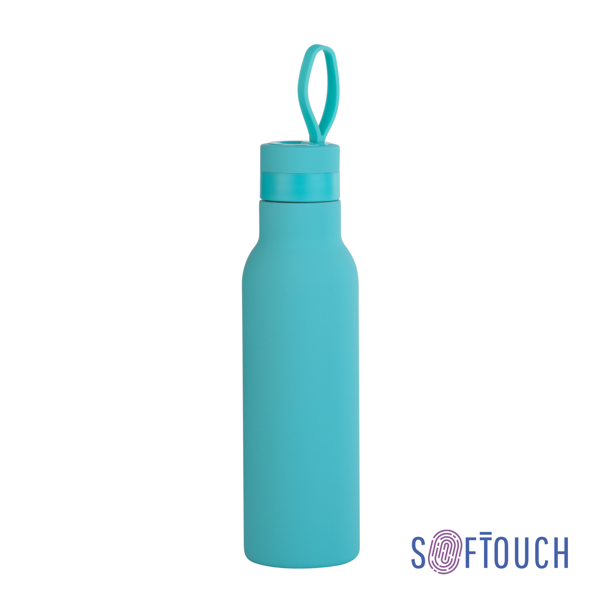 Бутылка для воды "Фитнес" 700 мл, покрытие soft touch-0