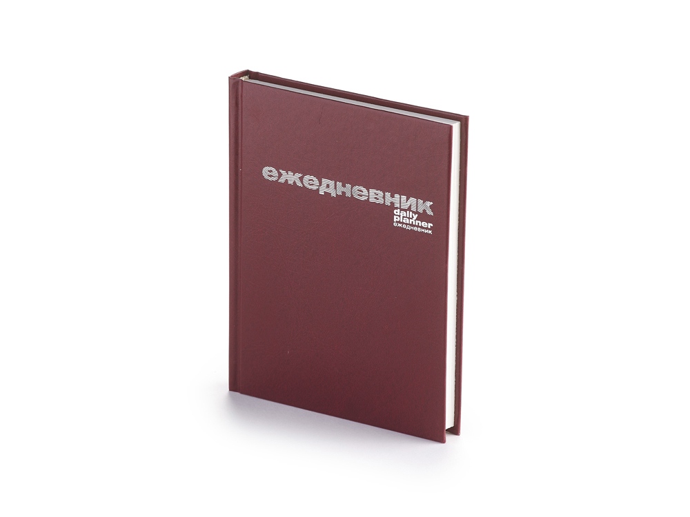 Ежедневник А6 недатированный Бумвинил, бордовый-0