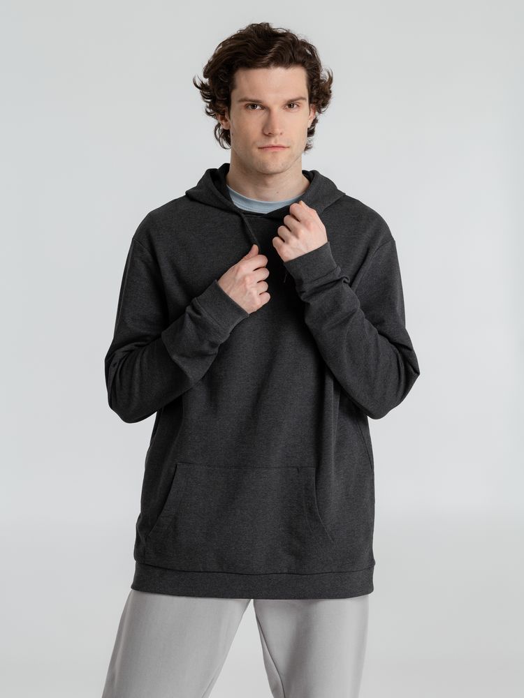 Толстовка с капюшоном унисекс Hoodie, серый меланж (антрацит)-3