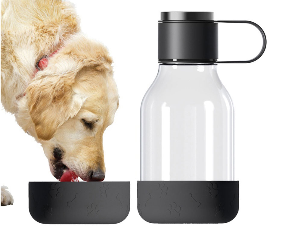 Бутылка для воды 2-в-1 Dog Bowl Bottle со съемной миской для питомцев, 1500 мл, черный-4