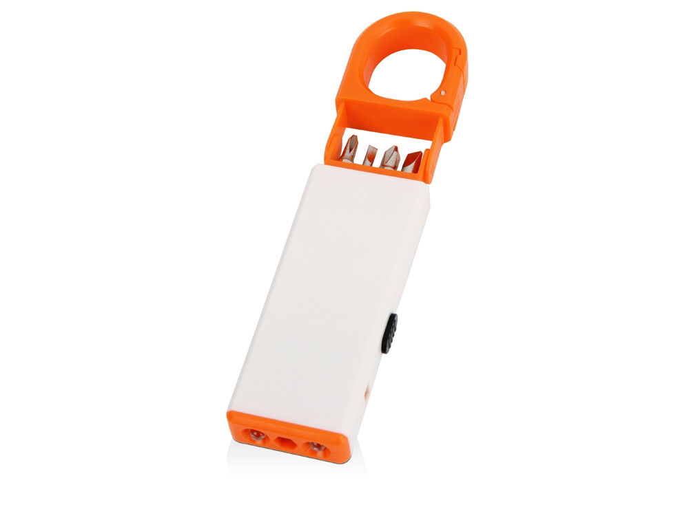 Фонарь-мультиинструмент Октопус, белый/оранжевый-1