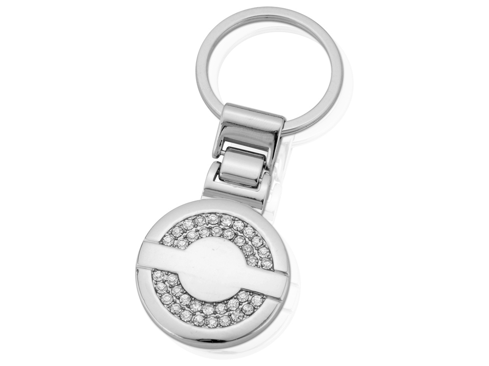 Брелок со стразами, серебристый-0