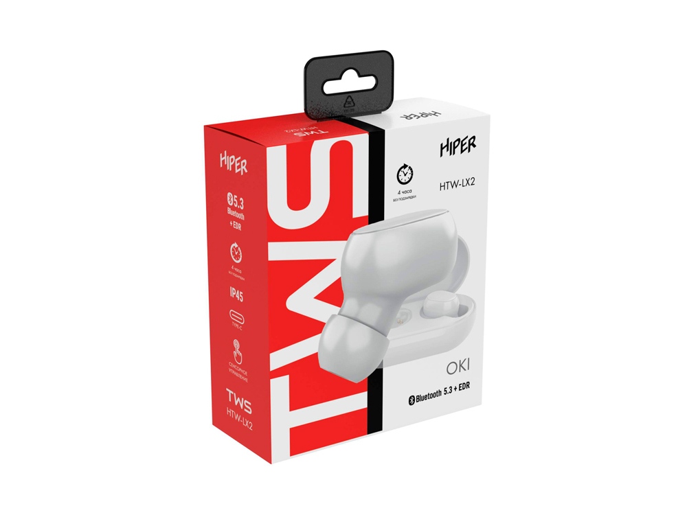 Беспроводные наушники HIPER TWS OKI White (HTW-LX2) Bluetooth 5.0 гарнитура, Белый-4