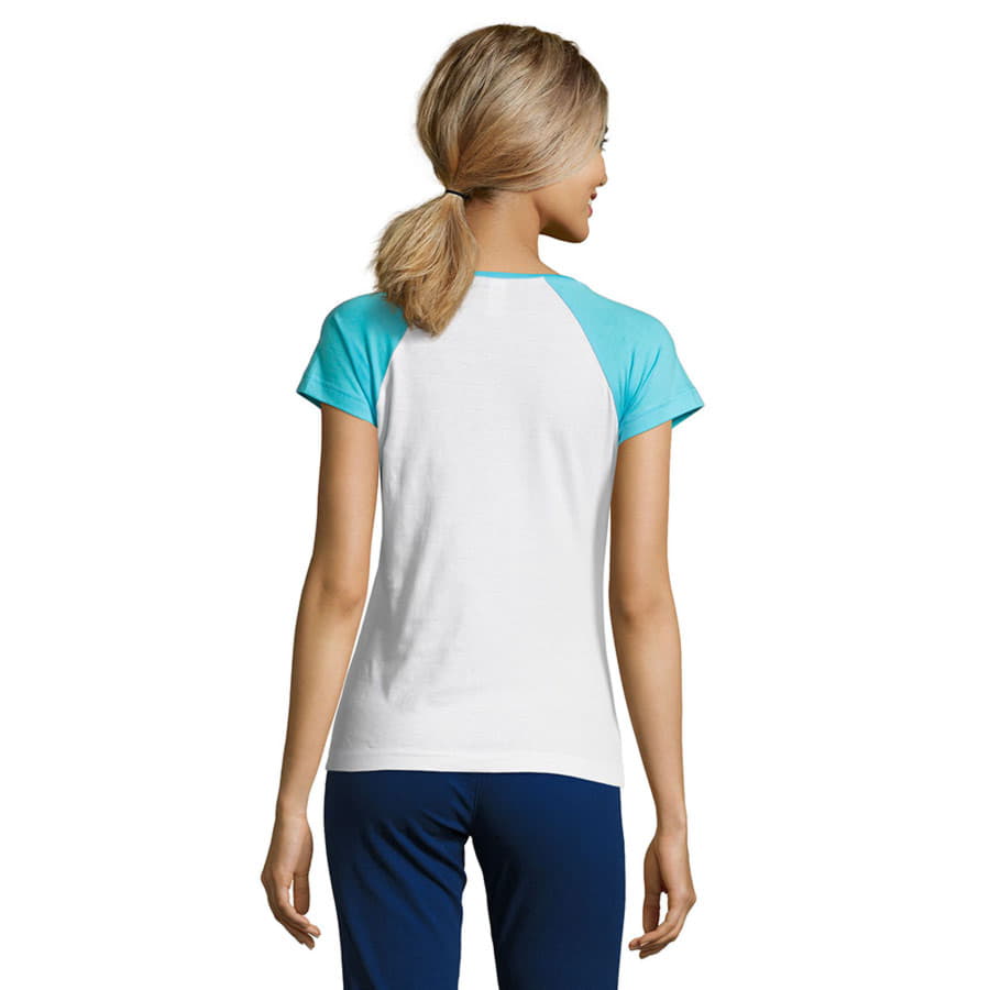 Футболка женская MILKY 150, бирюзовый, белый-4