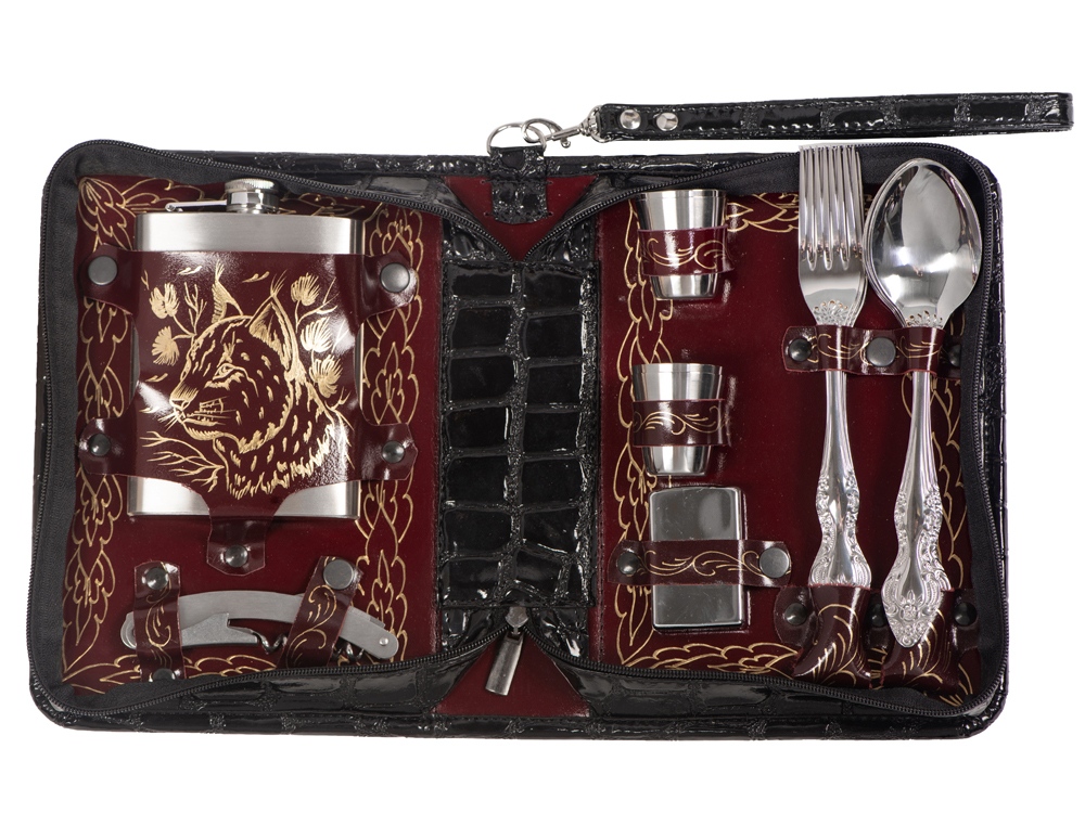 Набор Дорожный на 4 персоны в барсетке с худ. выжиганием-12