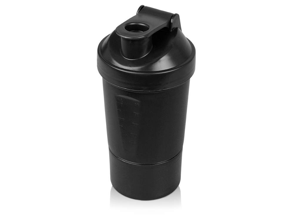 Шейкер для спортивного питания Level Up, черный-0