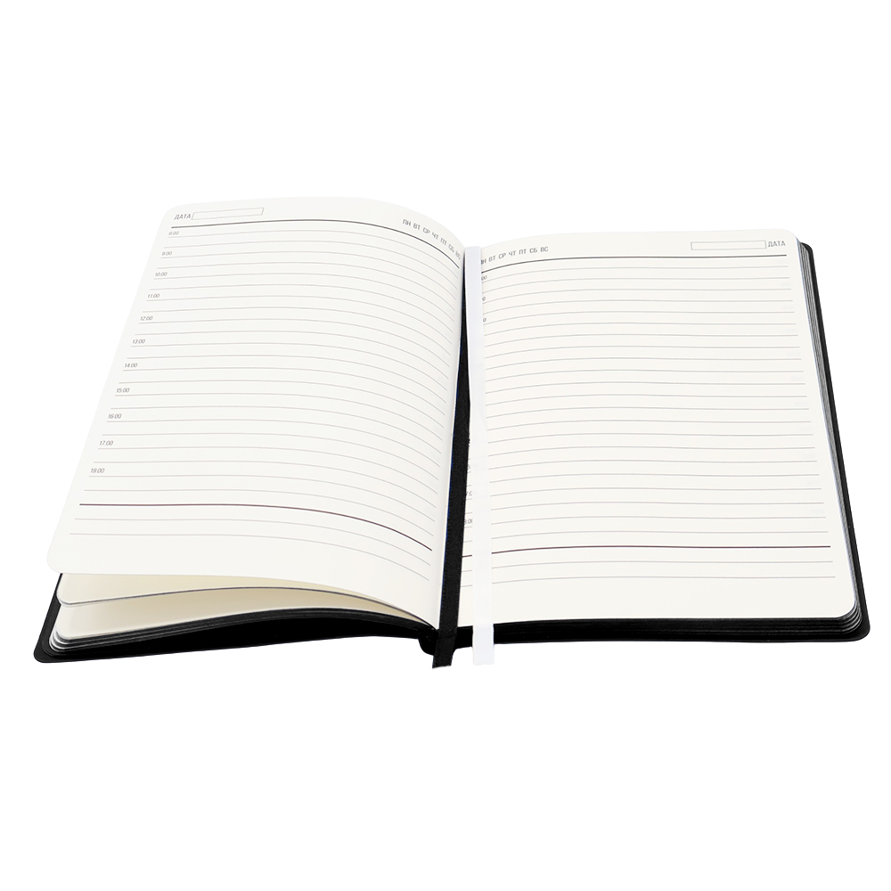 Ежедневник A5 недатированный Gabby в мягком переплёте, Черный.-3