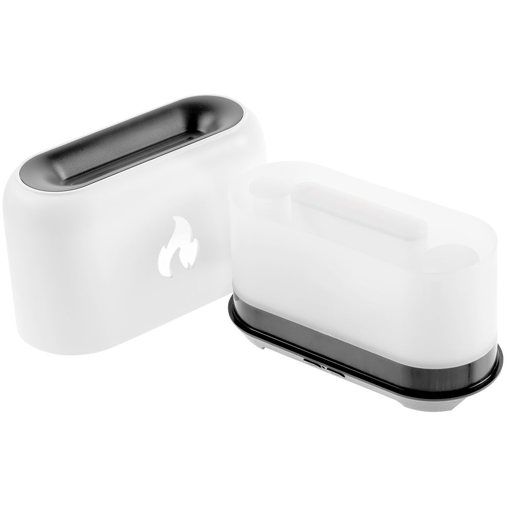 Увлажнитель-ароматизатор Fire Flick с имитацией пламени, белый-3