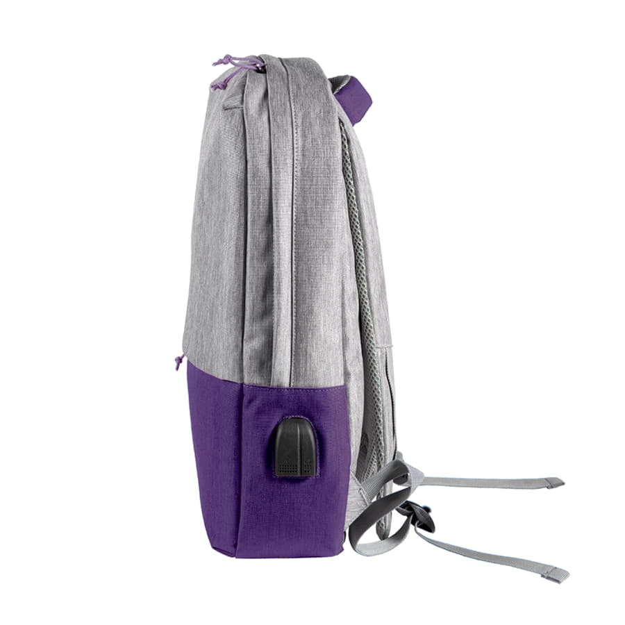 Рюкзак "Beam", серый/фиолетовый, 44х30х10 см, ткань верха: 100% полиестер, подкладка: 100% полиэстер, серый, фиолетовый-3