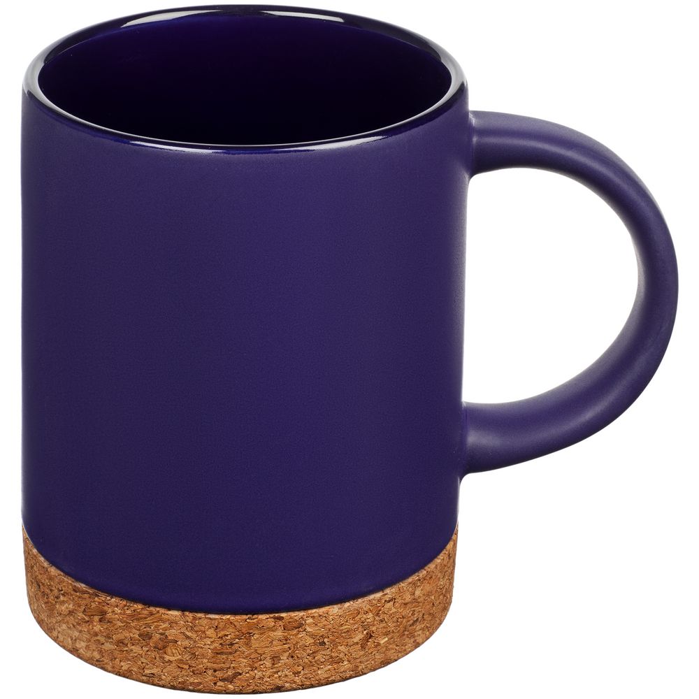 Кружка с пробковой подставкой Corky, синяя-0