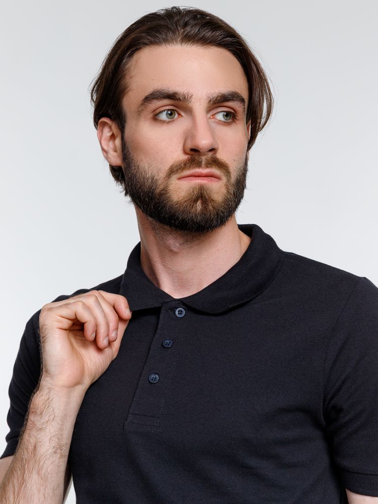 Рубашка поло мужская Adam, темно-синяя-7