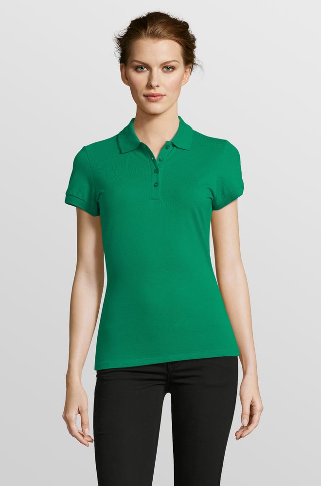 Рубашка поло женская People 210, ярко-зеленая-2