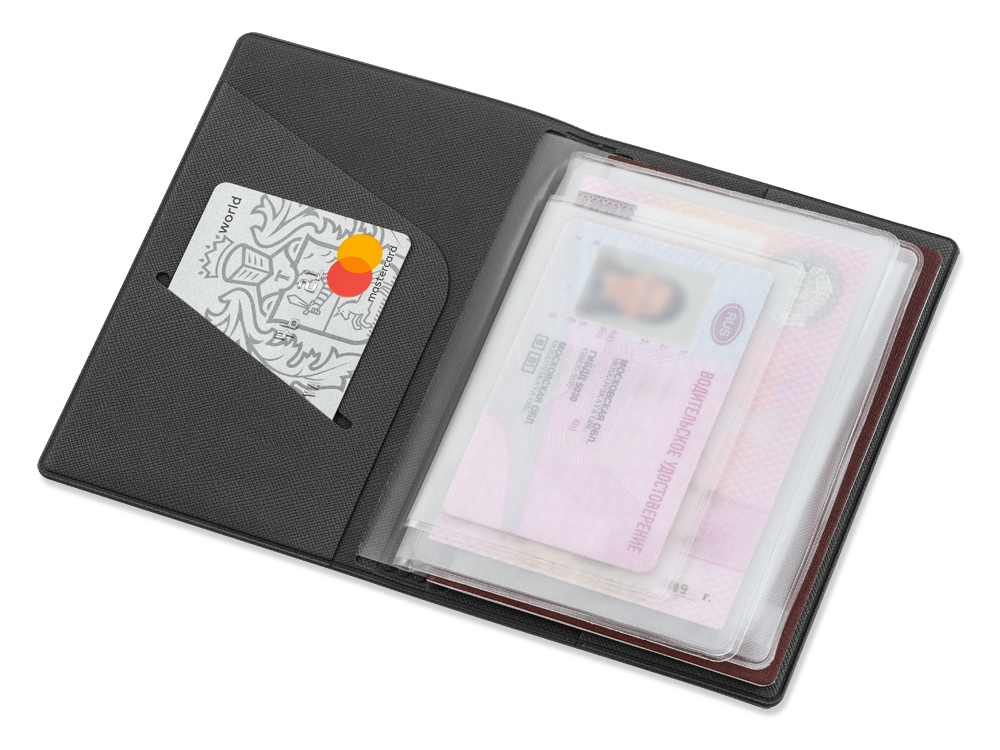 Классическая обложка для автодокументов Favor, темно-серая-1