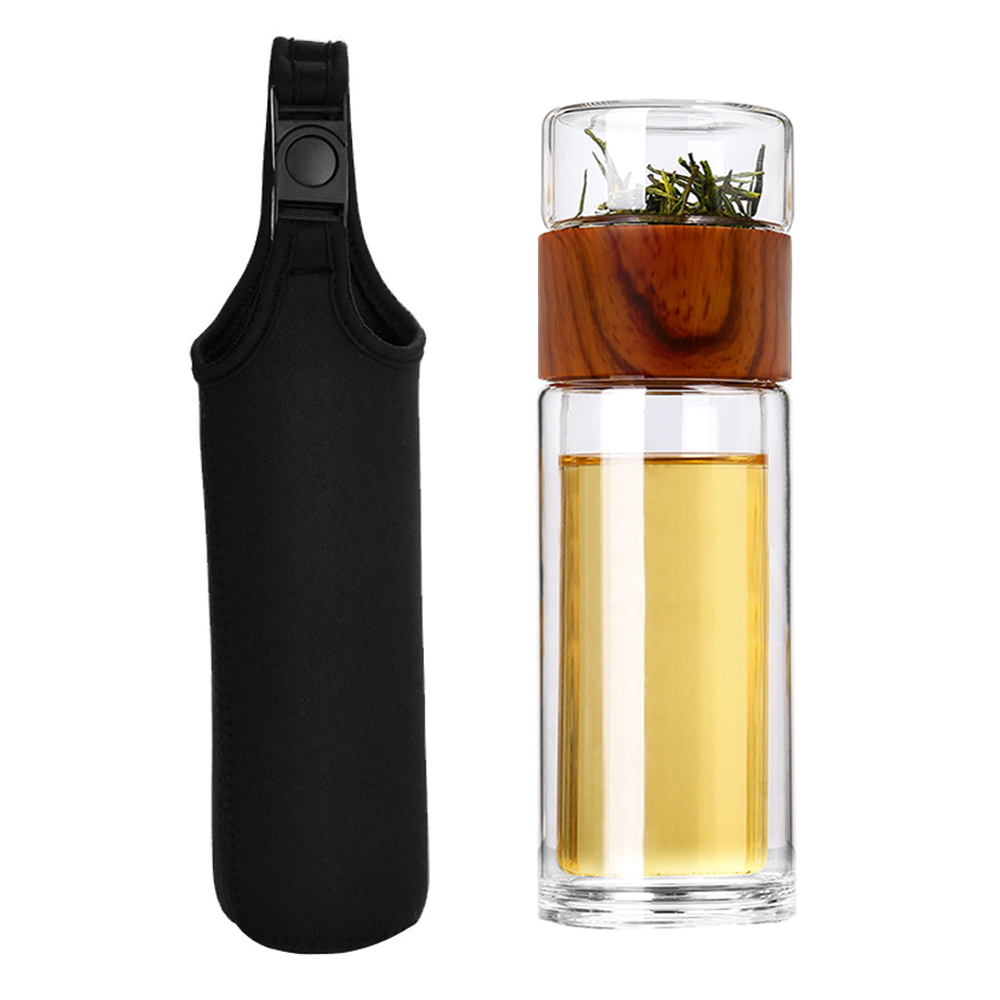 Бутылка Ozo в чехле c инфьюзером, Коричневый-1