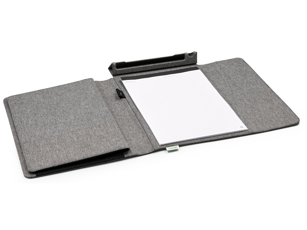 Портфолио А4 из RPET с отделением для ноутбука NotyFolio Eco, 20 л FSC бумаги, серый-5