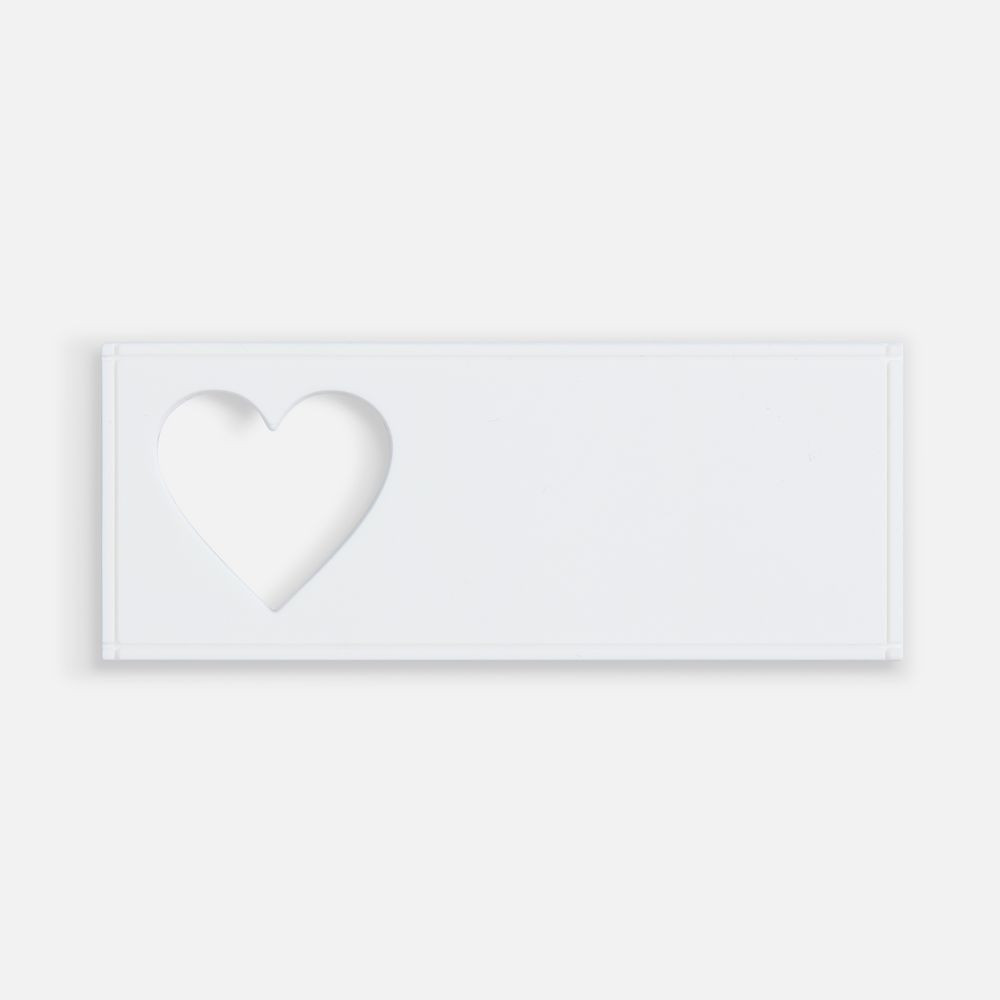 Лейбл из ПВХ с вырубкой «Сердце», белый-0