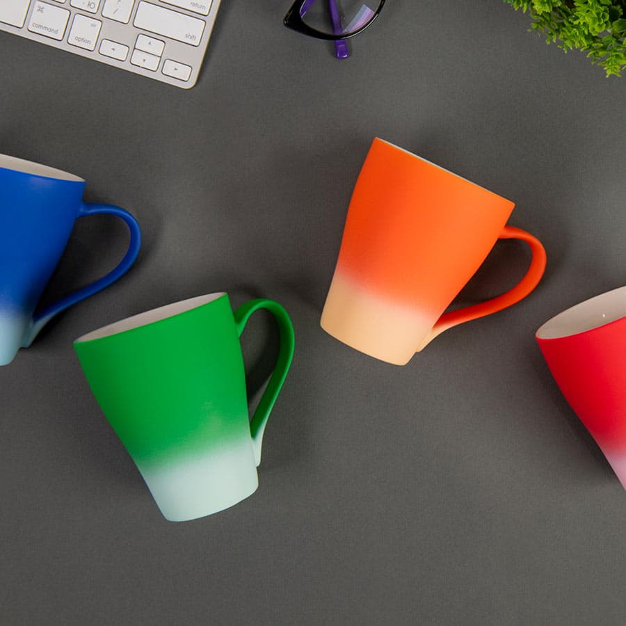 Кружка GRADE с прорезиненным покрытием, оранжевый-9