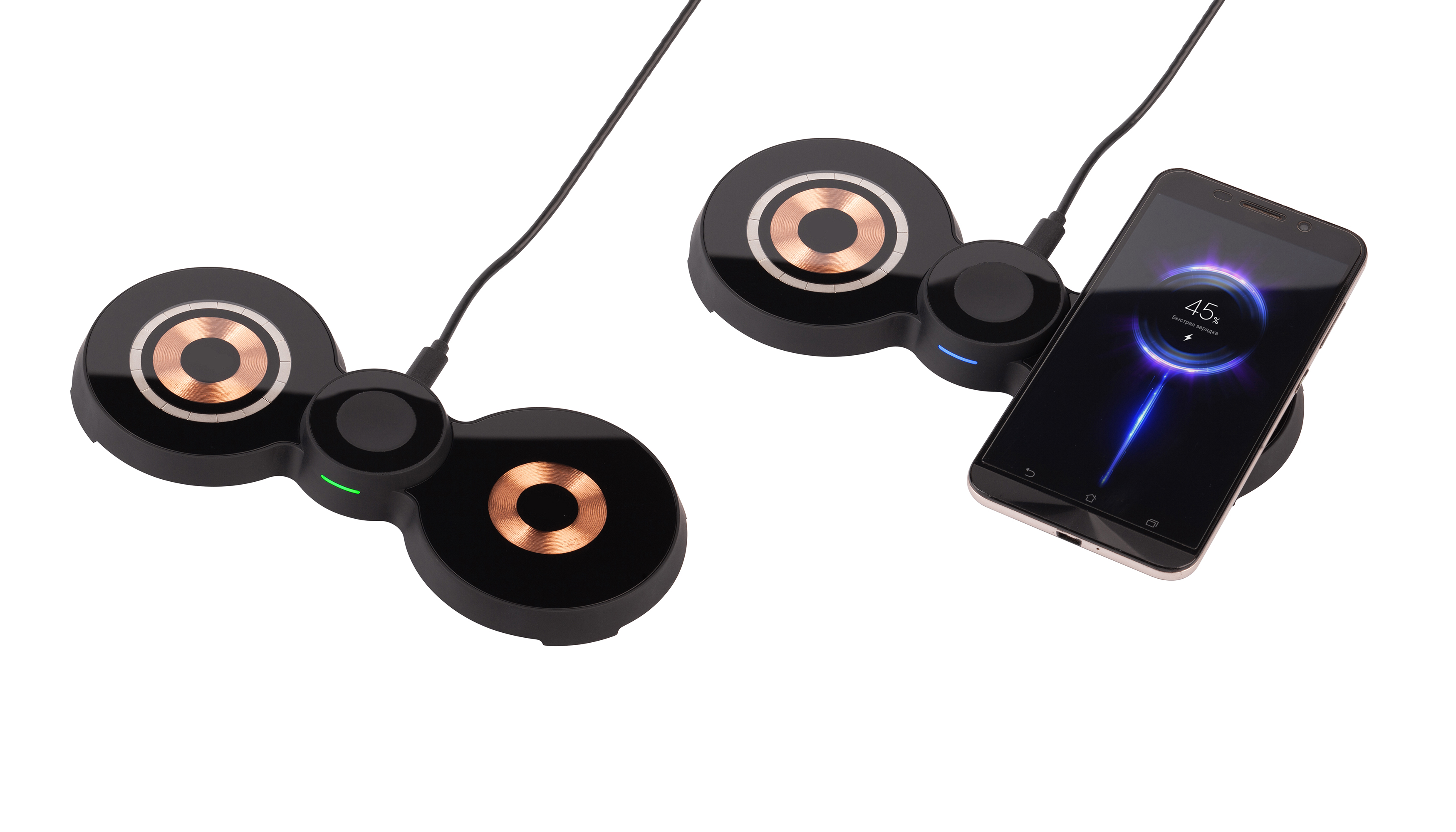 Беспроводная (15W) зарядная станция "Cheb" с прозрачным корпусом и MagSafe-2