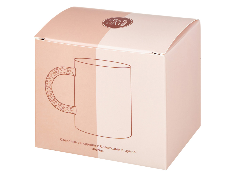 Стеклянная кружка с блестками в ручке Feria-6