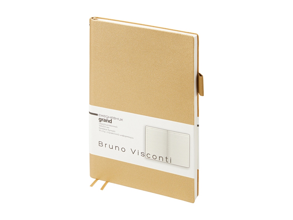 Ежедневник недатированный А5 Grand, золото-0