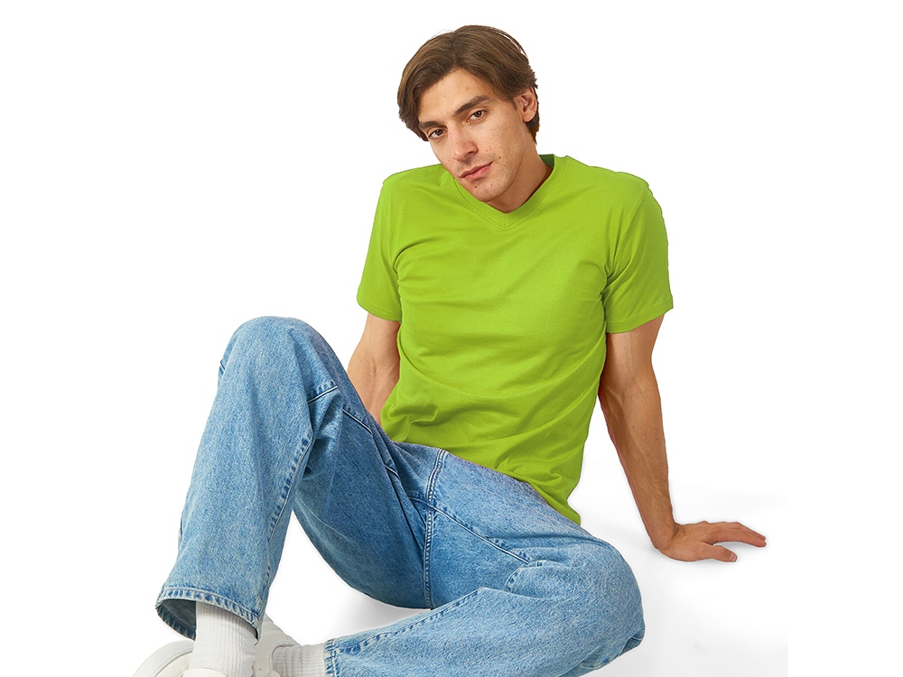 Футболка Heavy Super Club мужская с V-образным вырезом, зеленое яблоко-1