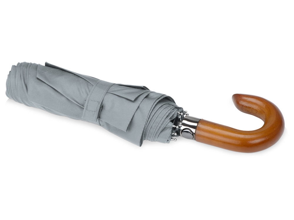 Зонт складной Cary, полуавтоматический, 3 сложения, с чехлом, светло-серый-3