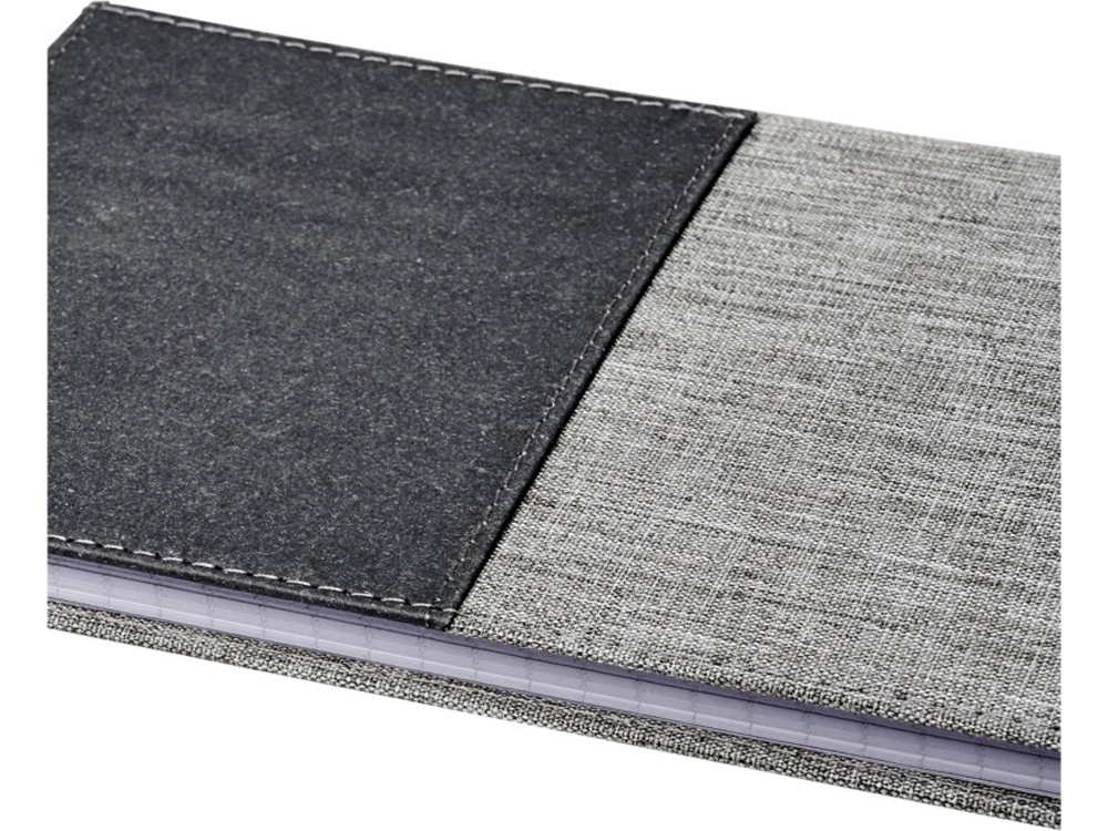 Блокнот Mera RPET размера A5 с передним карманом, серый-2