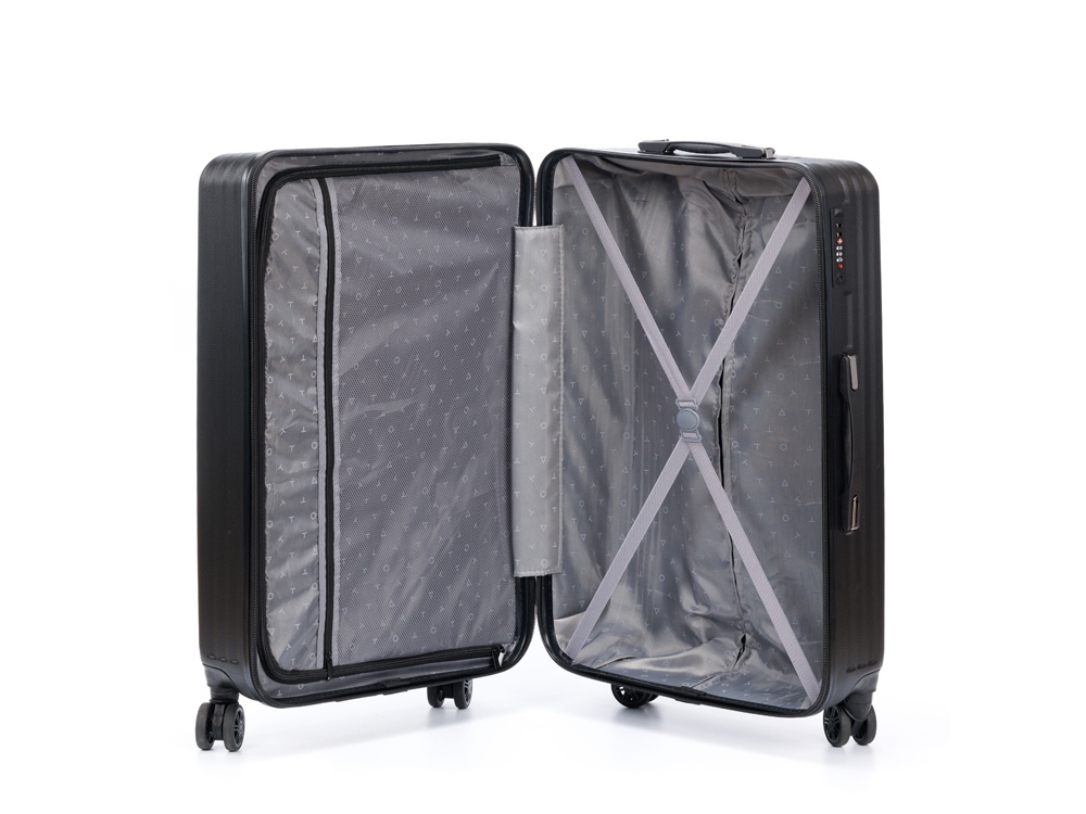 Чемодан TORBER Lama, чёрный, ABS-пластик, 49 х 29,5 х 77 см, 92 л-3