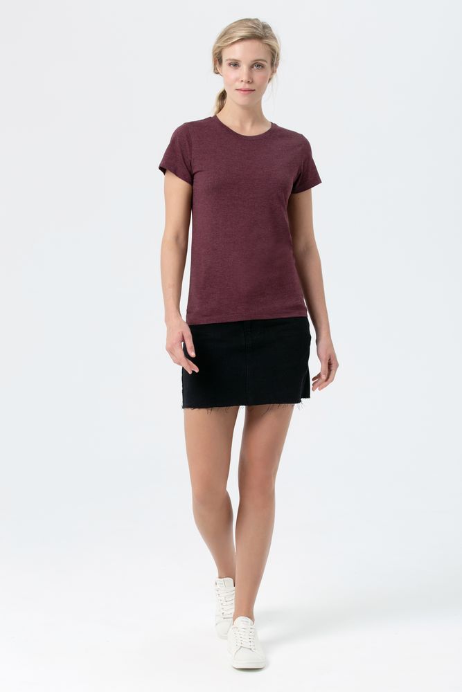 Футболка женская Regent Fit Women, бордовый меланж-4