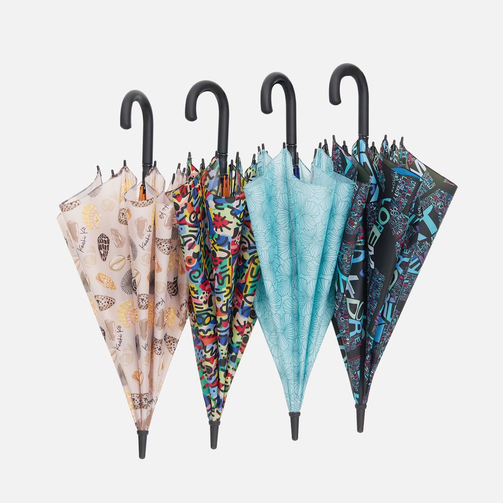 Зонт-трость Undercolor с полной запечаткой на заказ, с бирюзовыми спицами-1