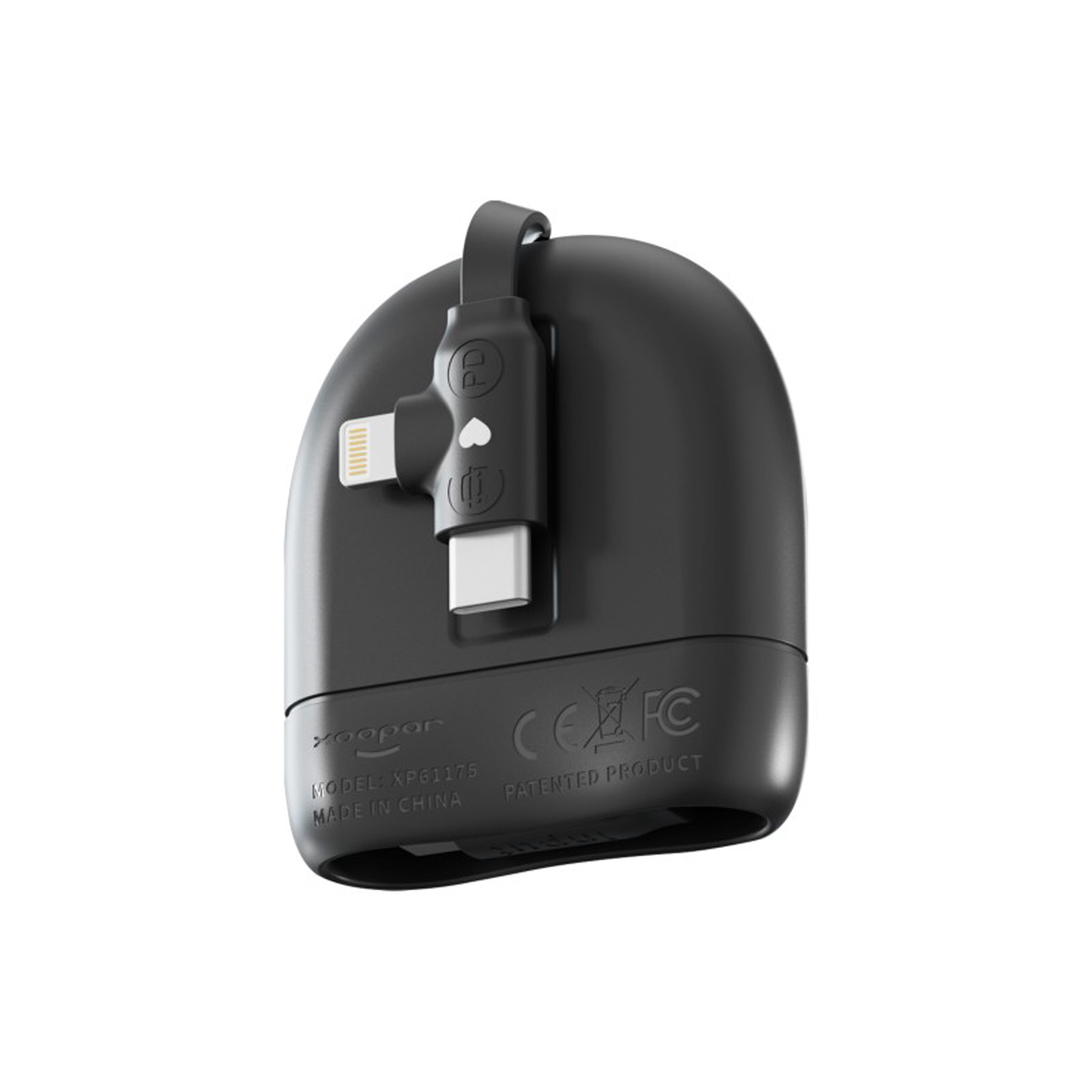 Кабель Xoopar ICE-R с ретрактором 2 в 1, разъёмы USB-C и Lightning, 60 Вт, черный-3