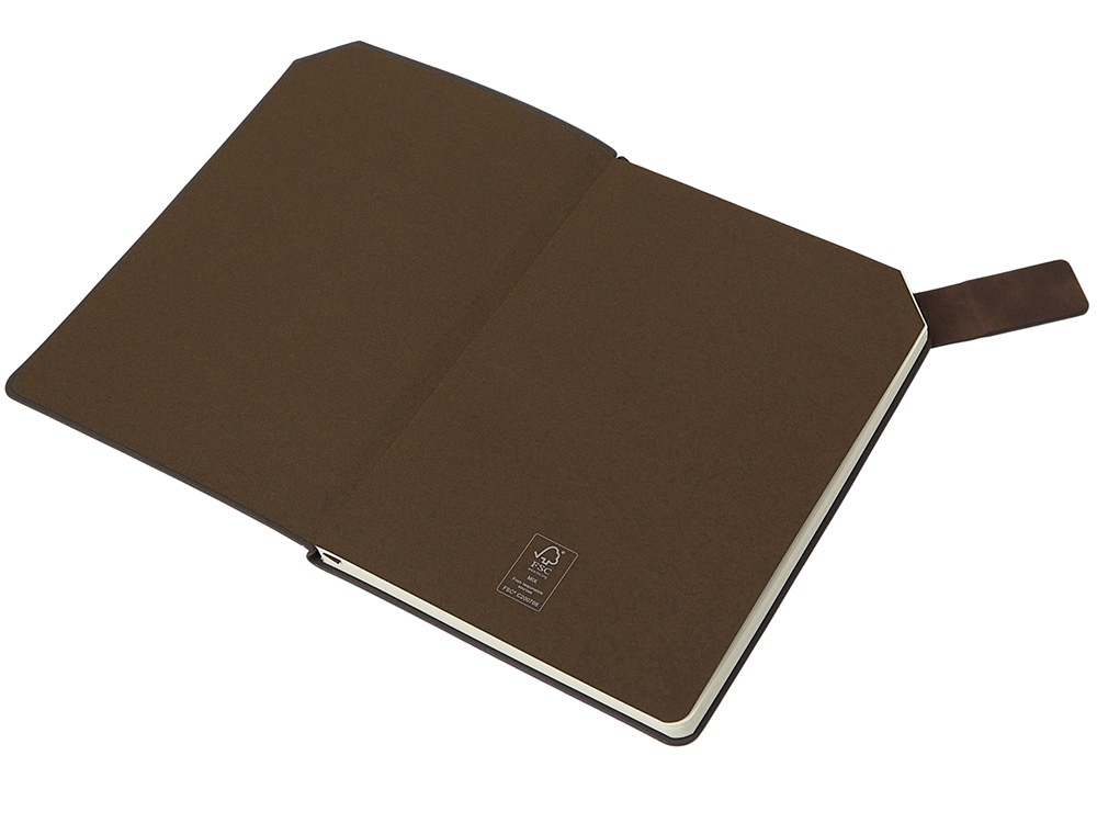 Блокнот А5 в гибкой обложке Chaplin, шоколадный-5