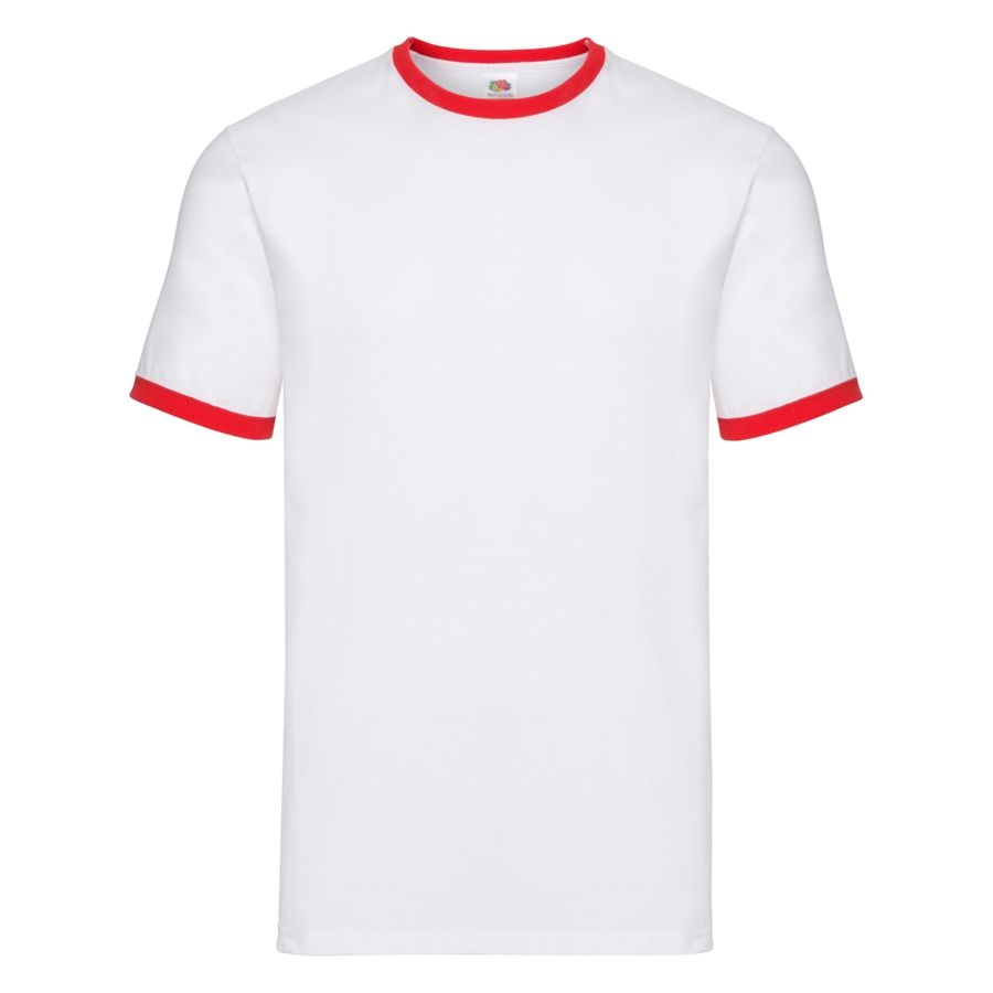 Футболка мужская RINGER T 160, красный, белый-0