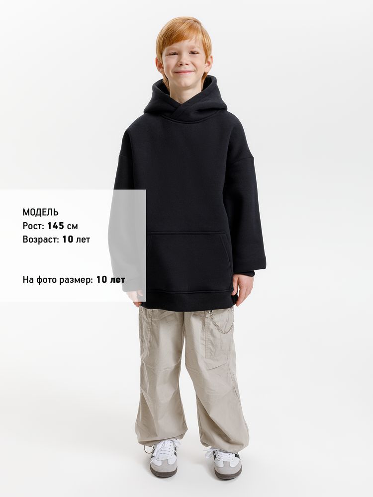 Худи детское оверсайз Junipero, черное-4