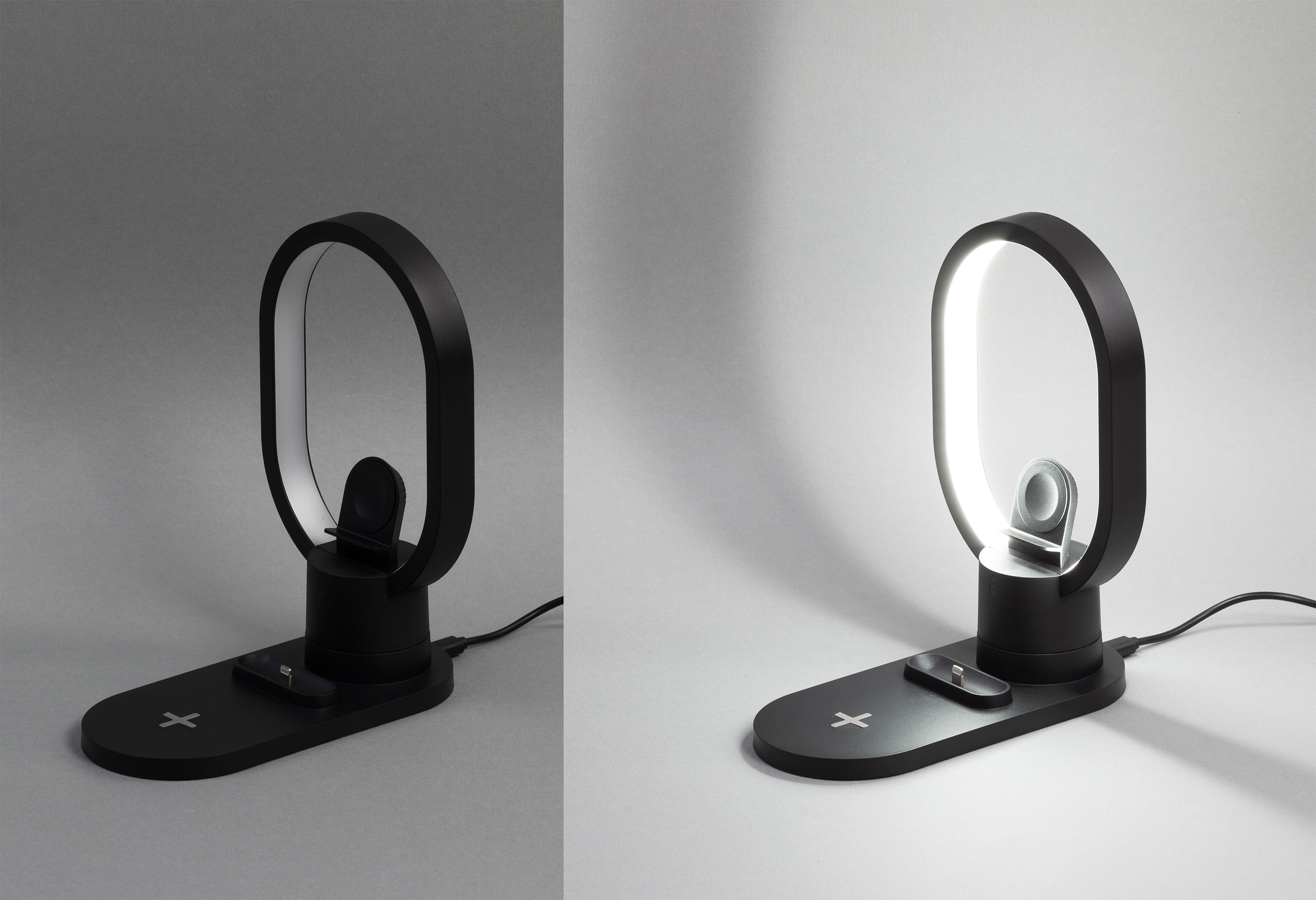 Настольная беспроводная (15W) зарядная станция "Starship" с лампой-6