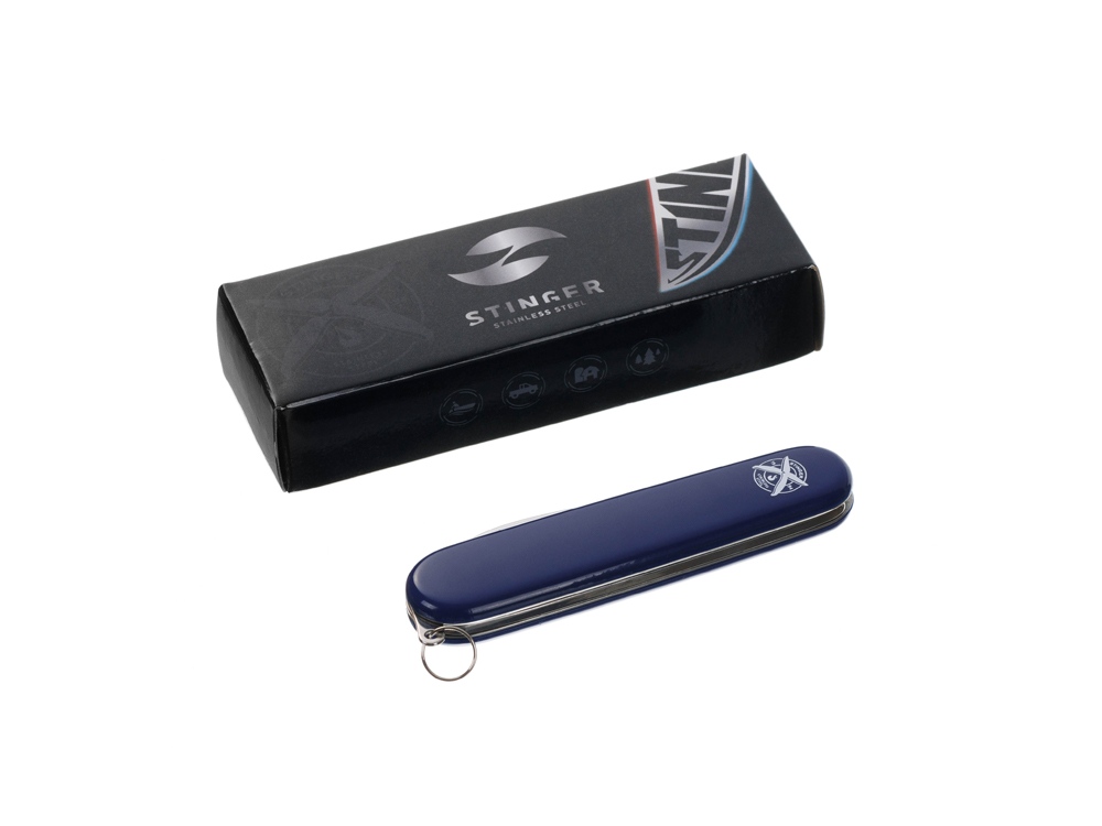 Нож перочинный Stinger, 90 мм, 2 функции, материал рукояти: АБС-пластик (синий)-8