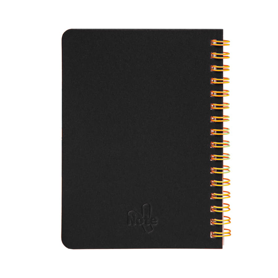 Блокнот на двойной пружине HELIX MINI, 105 х 150  мм, черный с оранжевым, блок в клетку, черный, оранжевый-2