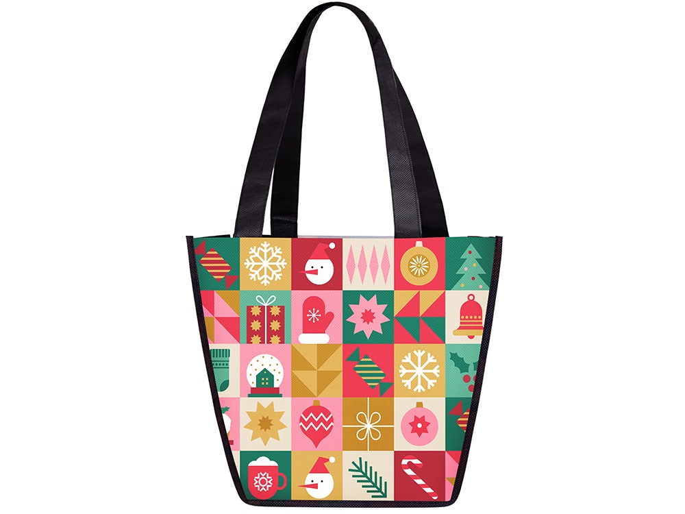 Сумка для шопинга с донной складкой и ручкой из нетканого PET материала-1