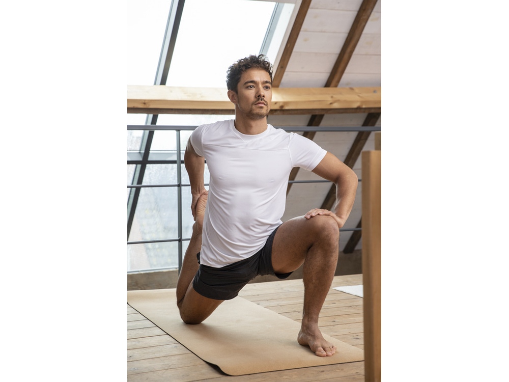 Borax Мужская футболка с короткими рукавами из переработанного полиэстера, сертифицированного согласно GRS - сплошной черный-3