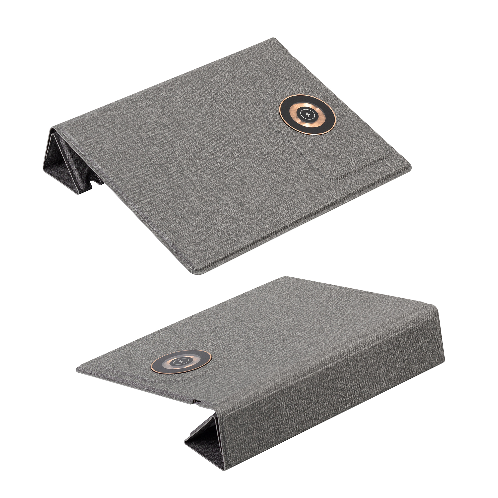 Настольная складная подставка "Cool Mat" с беспроводным (15W) ЗУ, сенсорной подсветкой логотипа, функцией MagSafe и ковриком для мыши-5
