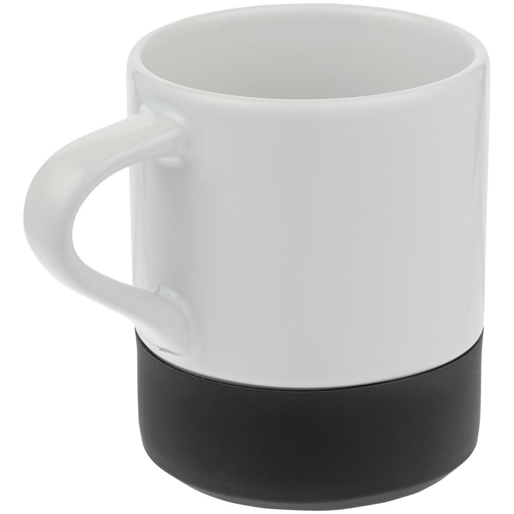 Кружка с силиконовой подставкой Protege, черная-1