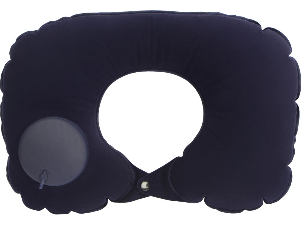Подушка под шею с помпой Push, синий-4
