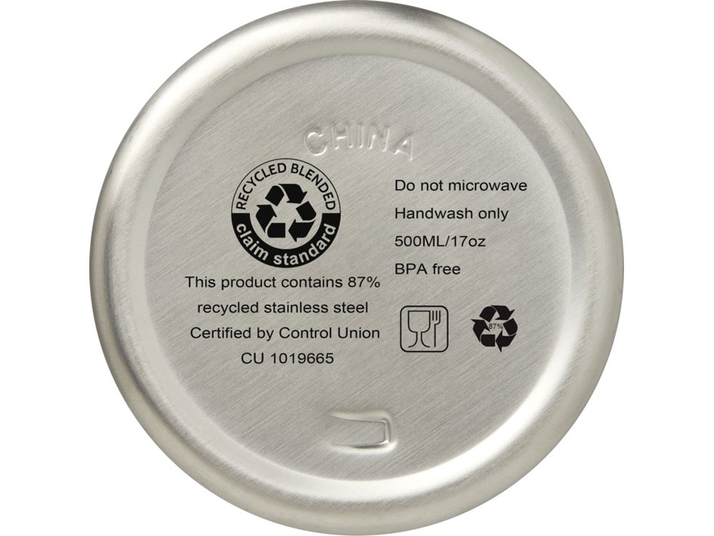 Бутылка с вакуумной изоляцией Vasa объемом 500 мл, серебристый-3