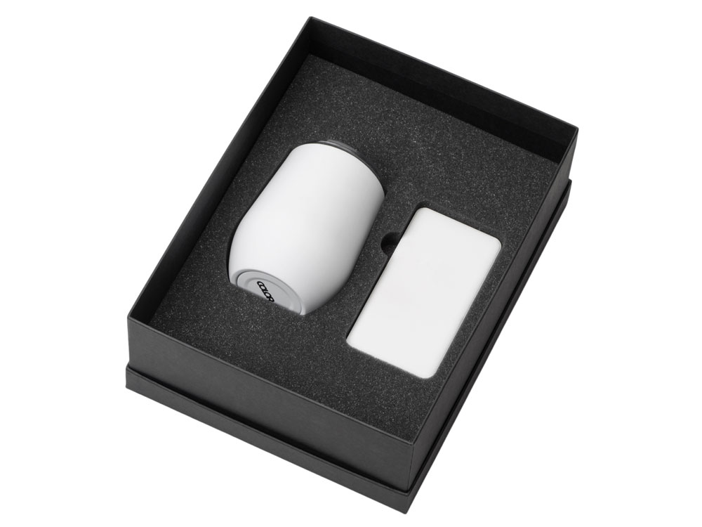 Подарочный набор с термокружкой и повербанком С2, 10000 mAh, белый-1