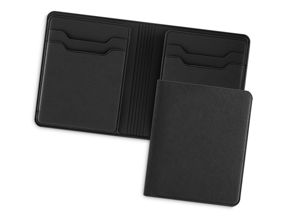 Картхолдер с отделением для бумажных денег Favor, черный-0