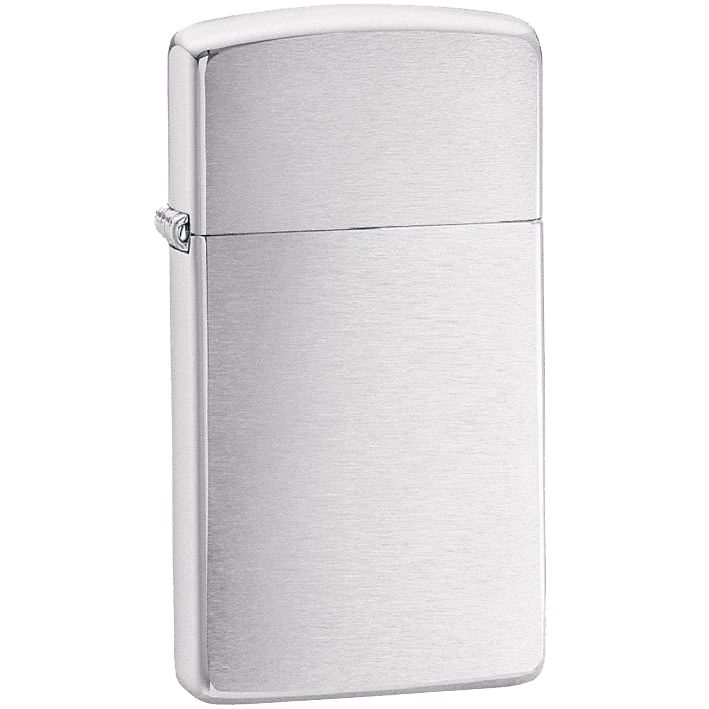 Зажигалка Zippo Slim Brushed, матовая серебристая-1