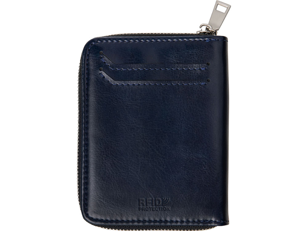 Картхолдер на молнии для 8 пластиковых карт с RFID защитой Fabrizio, синий-2